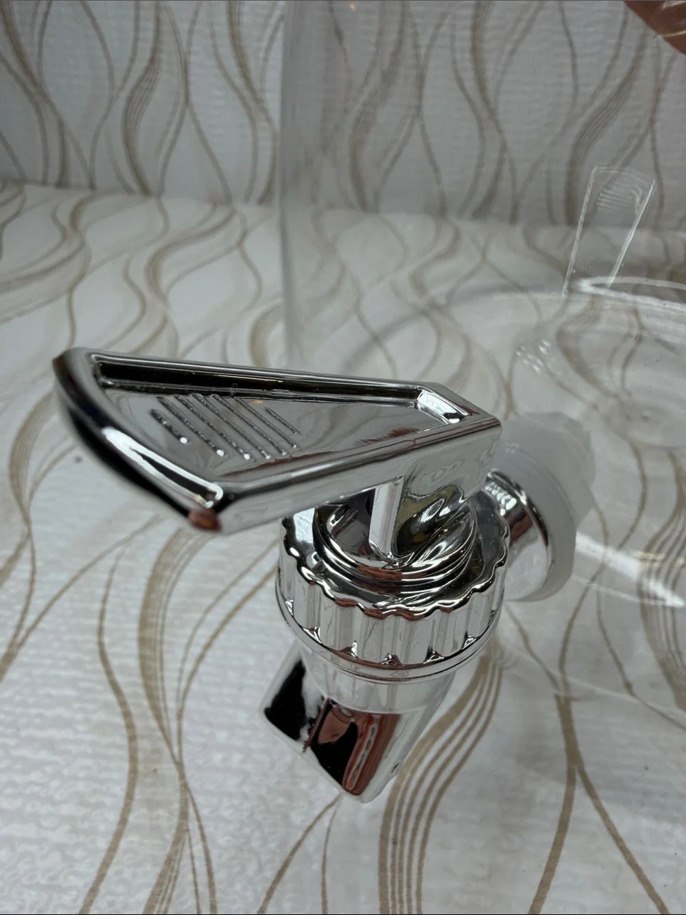Clear Plastic Beverage Dispenser Brown Faux Leather/ Rubber Strap NWT
